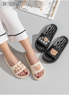 DUNISO Women's Cartoon Slippers Non-slip Thick Sole Bath Slippers Soft Shower Slippers Open Toe Quick Drying Slide Sandal Women's House Flat Slipper for Indoor & Outdoor  - Image 4