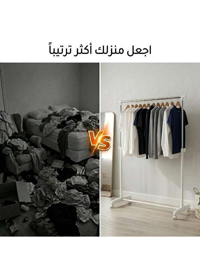 ليفينج علاقة ملابس معدني وحامل ملابس ابيض - Image 5