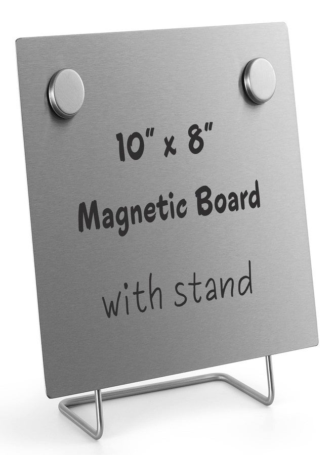 OutFormal Magnetic Bulletin Board with Stand - Small Dry Erase Memo Board - Tabletop Metal Easel for Magnet Display - 10x8 Inches + 2 Magnets - Image 1