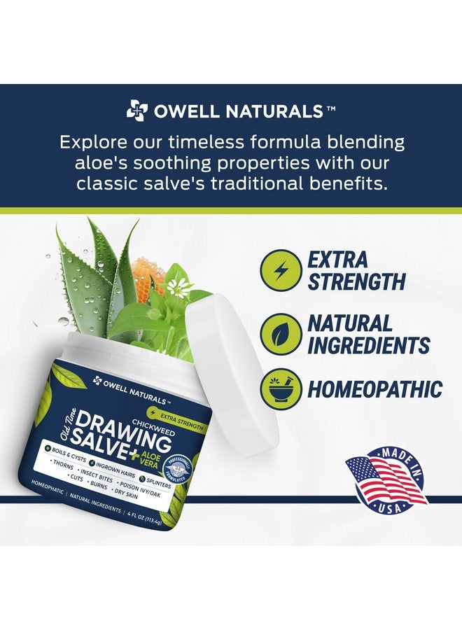 OWELL NATURALS OWELL Naturals Chickweed Salve 4 oz- Drawing Salve with Aloe Vera for Boil & Cyst, Poison Ivy/Oak, Skin Disorder, Irritations, Burns, Minor Cuts, Dry Skin, Itching - Image 2