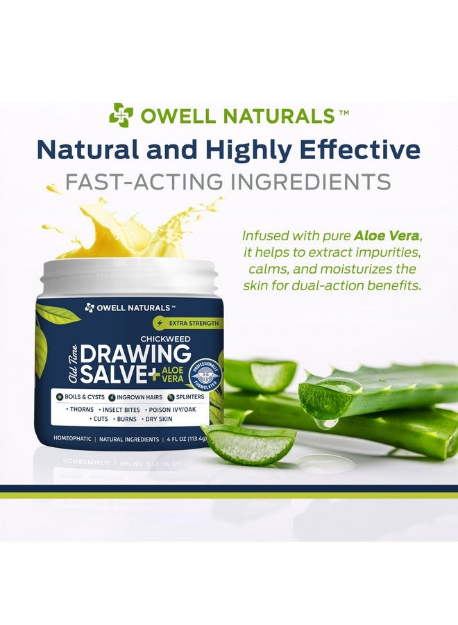 OWELL NATURALS OWELL Naturals Chickweed Salve 4 oz- Drawing Salve with Aloe Vera for Boil & Cyst, Poison Ivy/Oak, Skin Disorder, Irritations, Burns, Minor Cuts, Dry Skin, Itching - Image 3