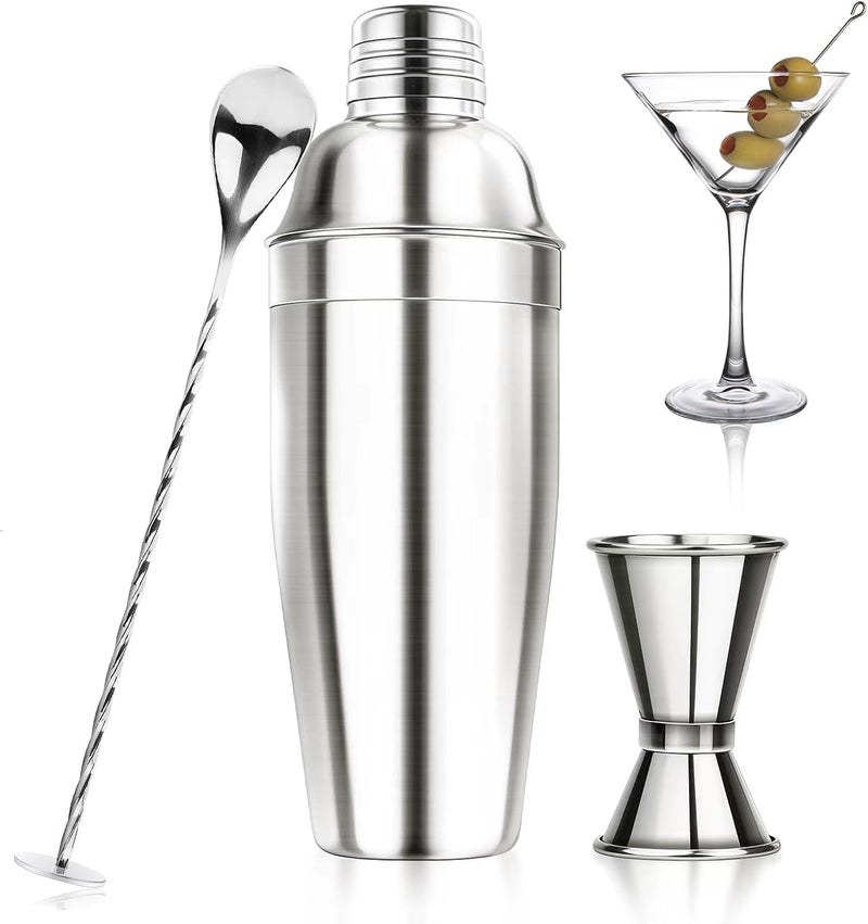 Ohtomber 24OZ Cocktail Shaker Set - Cocktail Bar Martini Drink Shaker Set with Strainer, Stainless Steel Bartender Kit Drink Mixer with Jigger, Mixing Spoon, Bar Accessories for Beginners - Image 1