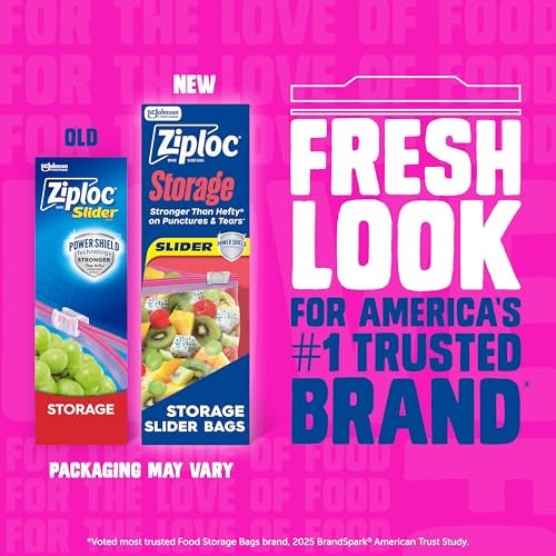 Ziploc Quart Food Storage Slider Bags, Power Shield Technology for More Durability, 42 Count - Image 2
