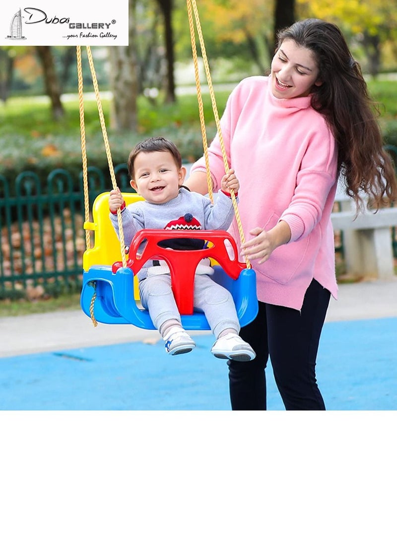 DubaiGallery Kids Swing Plastic Swings Seat Playing Swing Toy High Back Full Bucket Toddler Swing Seat Kids Outdoor Game Accessories for Children Kids Outside Swings - Image 1