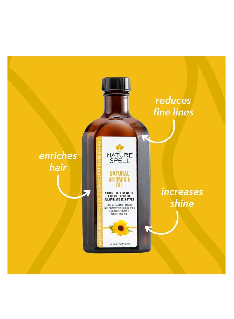نايتشر سبيل زيت فيتامين E من Nature Spell للشعر والبشرة – 150 مل – علاج للجفاف والتلف وزيادة النعومة والصفاء - Image 2