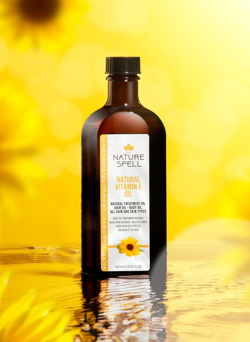 نايتشر سبيل زيت فيتامين E من Nature Spell للشعر والبشرة – 150 مل – علاج للجفاف والتلف وزيادة النعومة والصفاء - Image 3