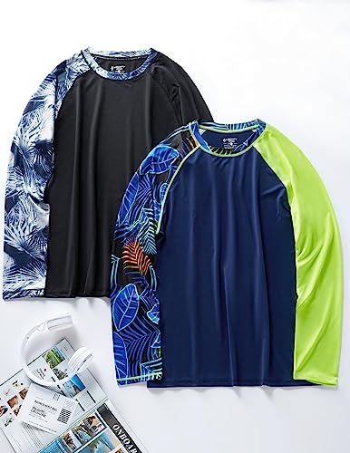 Liberty Pro 2 Pack Men’s Rash Guard Long Sleeve Swim Shirts UPF 50+ Sun Protection – Quick Dry Lightweight UV Fishing Surf Shirt (Set 1, Medium) - Image 4