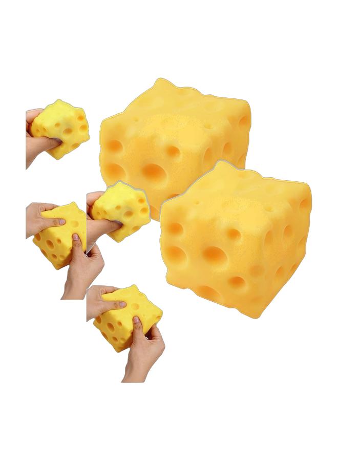 2-pack, Yellow Giant Cheese Slow-Rebound Toy, Giant Cheese Slow-Rebound Toy, Rebound Sensory Stress Relief Toy, Soft Novelty Toy, Suitable for Adults and Children, Slow Rebound, Extra Soft (10cm) - Image 1