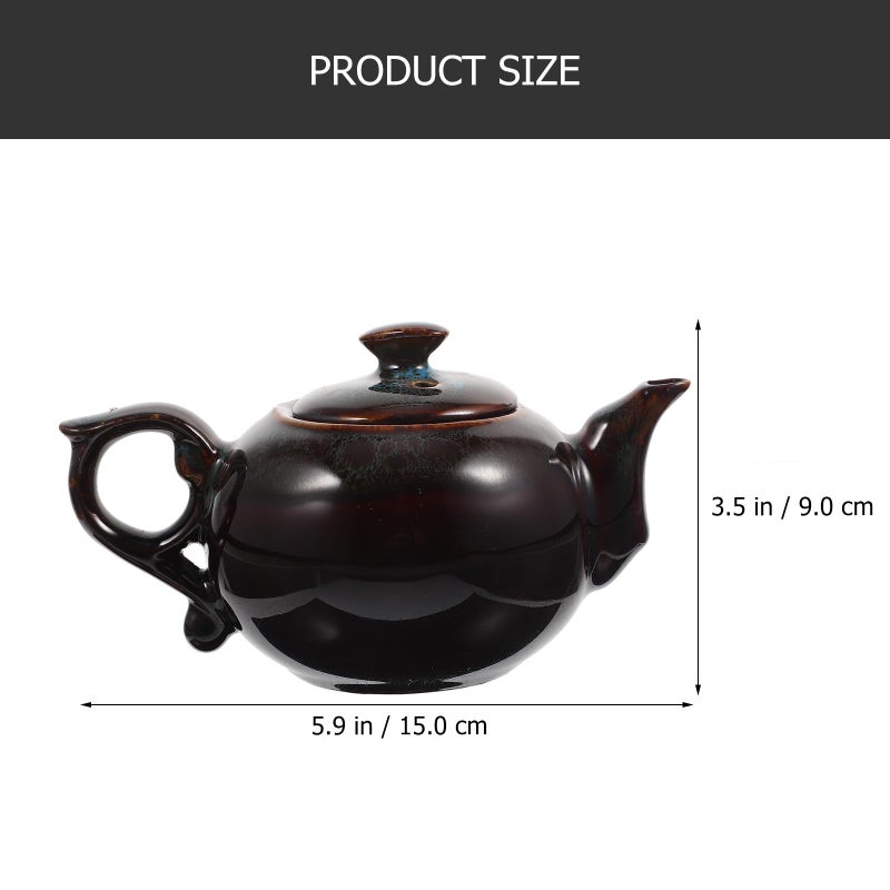 Blue Ceramic Gongfu Teapot with Side Handle Heat Resistant Porcelain for Loose Leaf Tea Brewing - Image 3