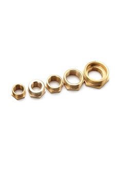 Generic Pack of 2 Brass Reducer BSP Male Thread to BSP Female Thread Reducing Bush Hex Reducer Bushing Hose Pipe Fitting Connector Adapter (1/2''X1/4'')  - Image 1