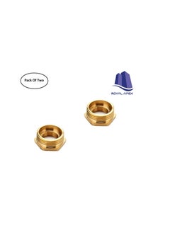 Generic Pack of 2 Brass Reducer BSP Male Thread to BSP Female Thread Reducing Bush Hex Reducer Bushing Hose Pipe Fitting Connector Adapter (1/2''X1/4'')  - Image 2
