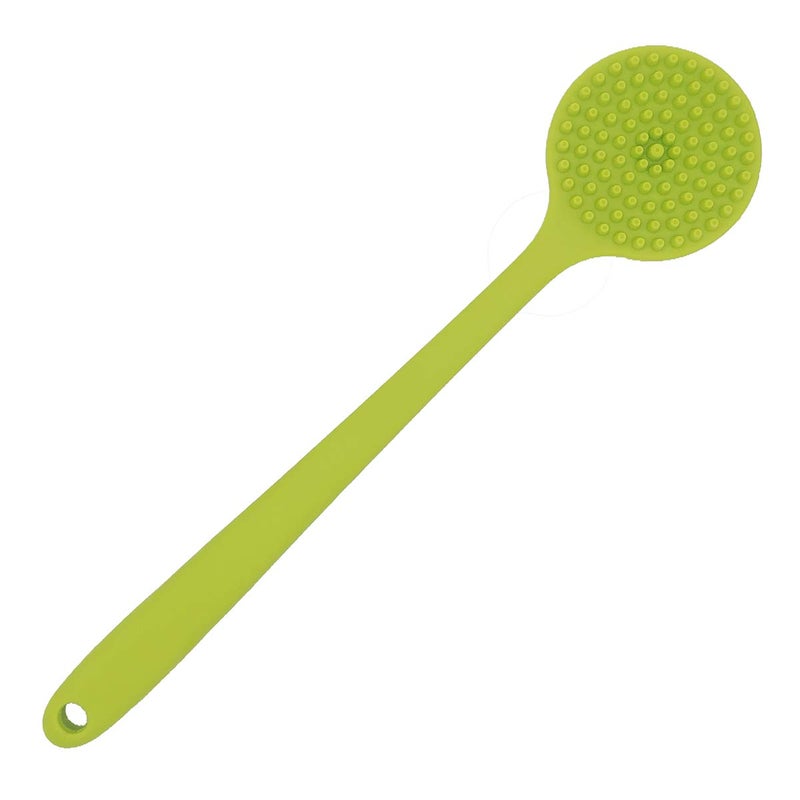 DNC (Green) - Soft Silicone Back Scrubber Shower Bath Body Brush with Long Handle, BPA-Free, Hypoallergenic, Eco-Friendly (Green) - Image 2
