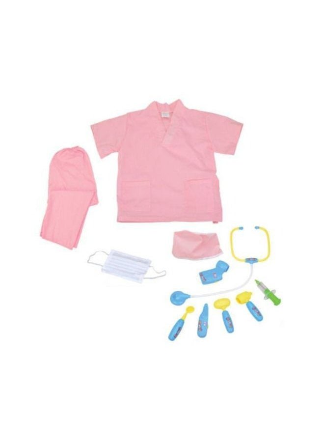 Generic - B&K Baby 9PCS Kids Nurse Costume for Kids Girls Role Play Set Dress Up Hospital Costumes Set (PINK) - Image 1