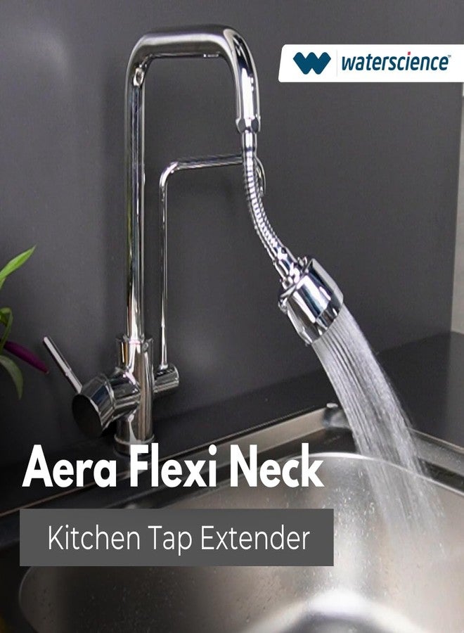 WaterScience Flexible Tap Extension for Kitchen Sink | 2 Flow Modes | Faucet Extender for Taps | Upto 50% Water Saving - Flexi Neck (Suitable for large sinks) - Image 2