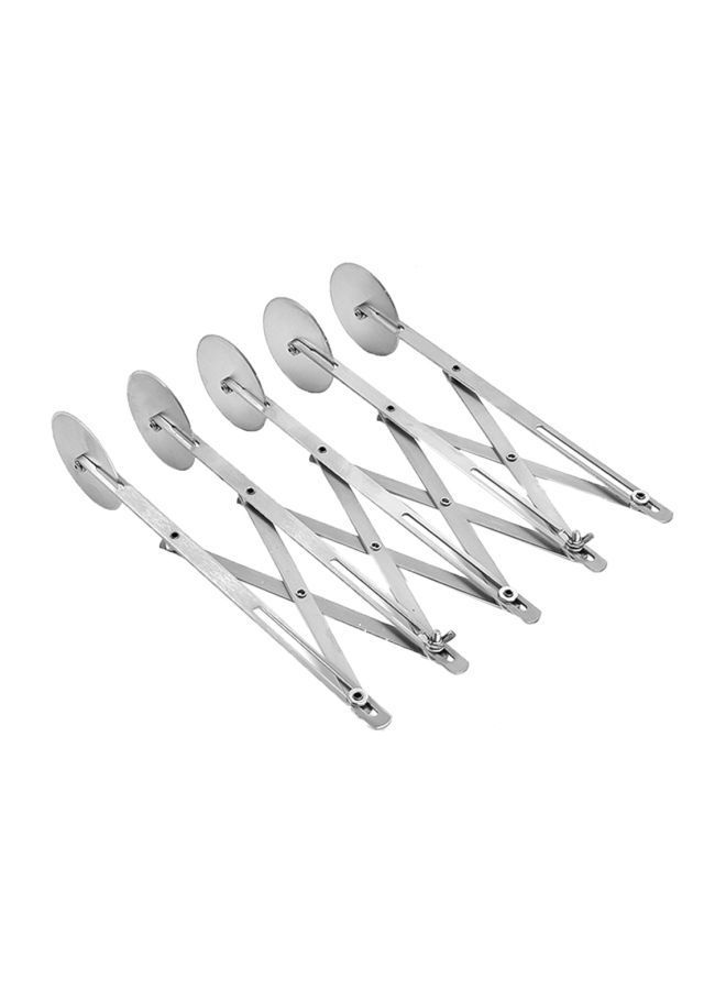 NIBEMINENT 5-Wheel Stainless Steel Pizza Cutter Silver 5.6x24.5centimeter