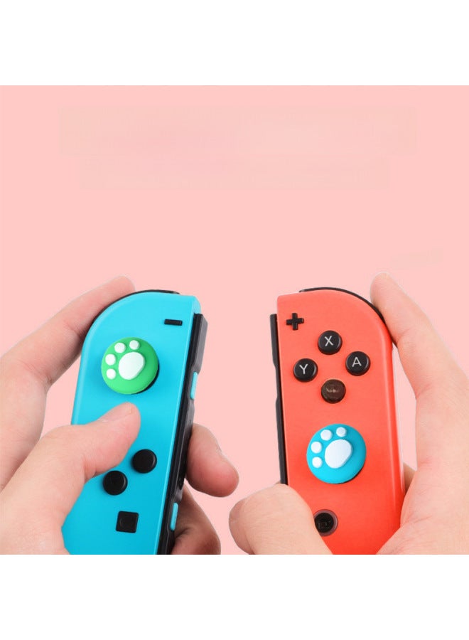 عام غطاء Joycon Rocker Cap Switch Cat Claw Cap بمقبض يسار ويمين، غطاء حماية من السيليكون لمخلب القطط Lite - لون المنتج: 1 مخلب أزرق على خلفية بيضاء - Image 5
