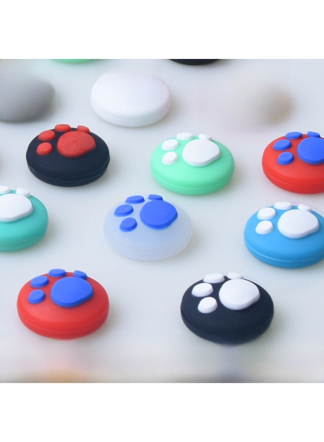 عام غطاء Joycon Rocker Cap Switch Cat Claw Cap بمقبض يسار ويمين، غطاء حماية من السيليكون لمخلب القطط Lite - لون المنتج: 1 مخلب أزرق على خلفية بيضاء - Image 3
