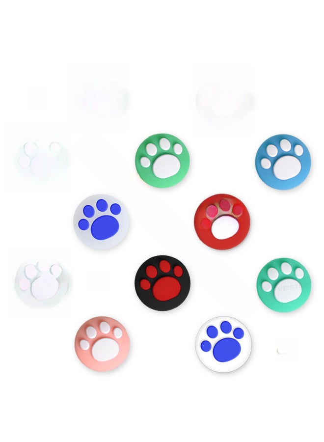 عام غطاء Joycon Rocker Cap Switch Cat Claw Cap بمقبض يسار ويمين، غطاء حماية من السيليكون لمخلب القطط Lite - لون المنتج: 1 مخلب أزرق على خلفية بيضاء - Image 2