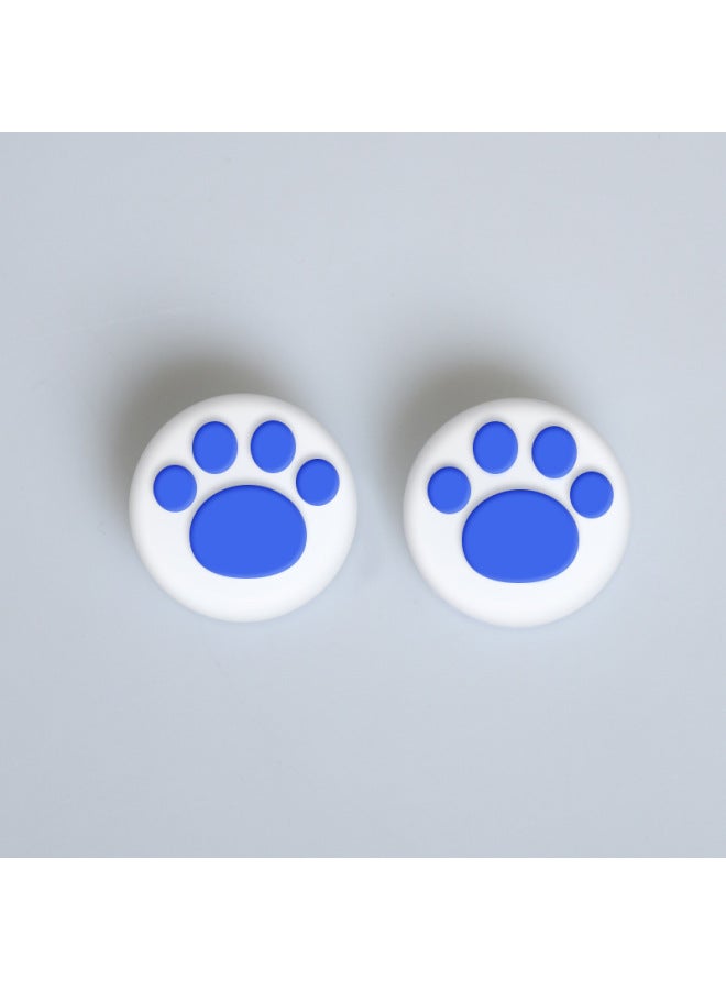 عام غطاء Joycon Rocker Cap Switch Cat Claw Cap بمقبض يسار ويمين، غطاء حماية من السيليكون لمخلب القطط Lite - لون المنتج: 1 مخلب أزرق على خلفية بيضاء - Image 1