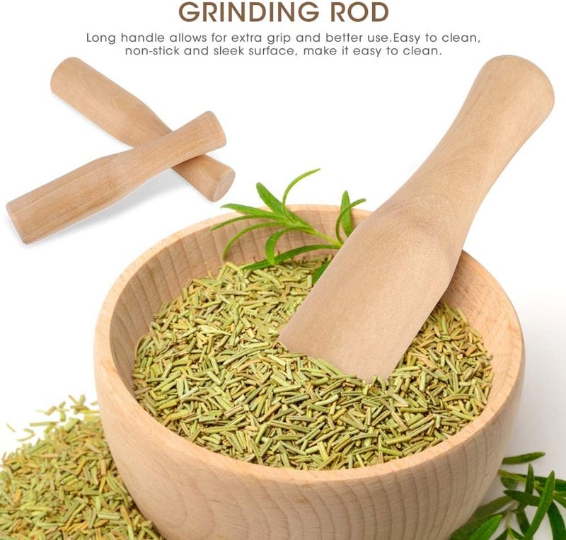 2 pcs Wooden Pestle Professional Artisan Hardwood Grinder Pestle Food Grinding Stick Spice Grinder Tool for Bartender and Home Use 14.2x14.2x3cm/5.6x5.6x1.2in - Image 2