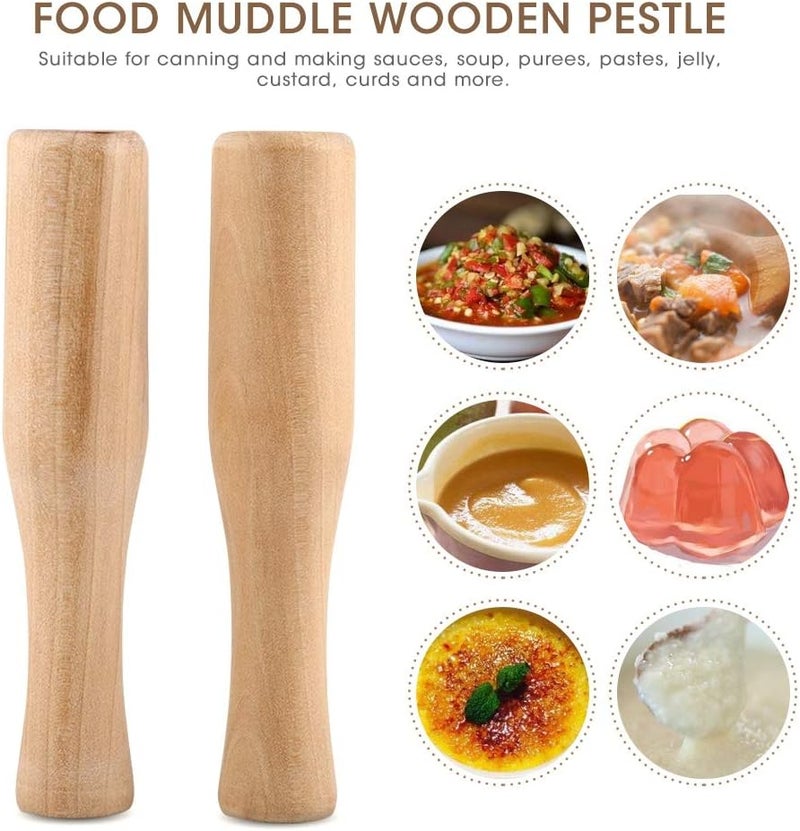 2 pcs Wooden Pestle Professional Artisan Hardwood Grinder Pestle Food Grinding Stick Spice Grinder Tool for Bartender and Home Use 14.2x14.2x3cm/5.6x5.6x1.2in - Image 5
