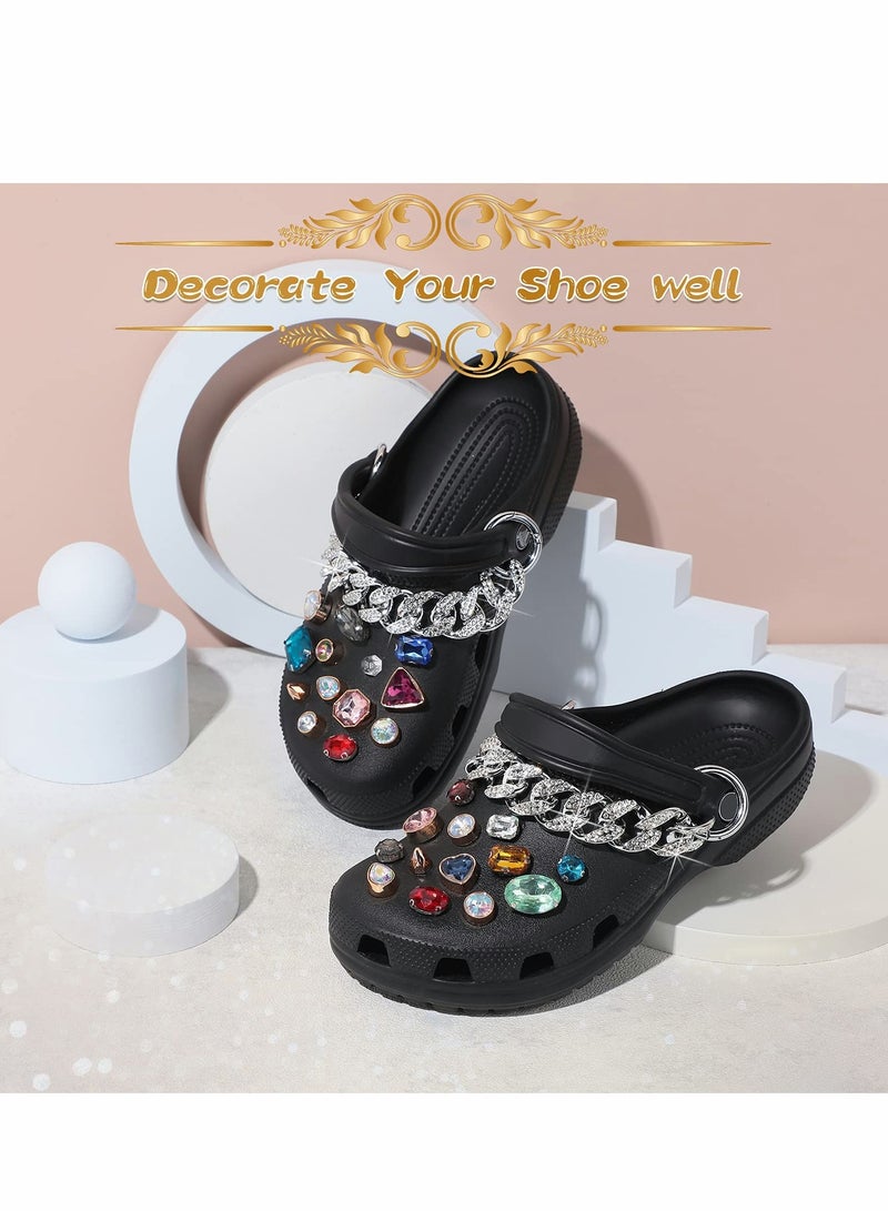 DIY Bling Silver Metal Shoe Charms Chain - 2 Pieces Jibbitz for Crocs  Accessories,  Gift for Teens  Adults - Image 5
