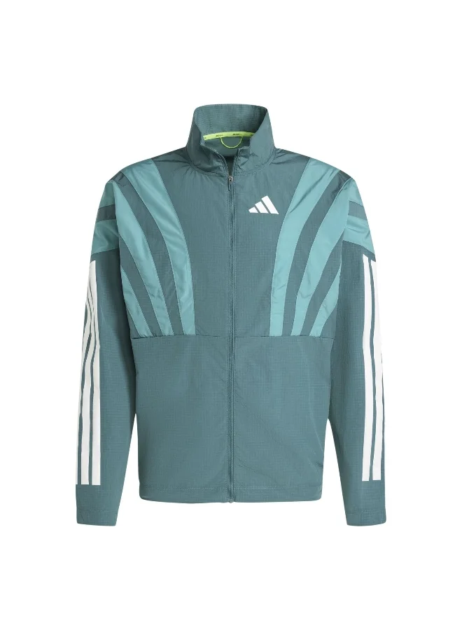 Adidas Adizero A Jkt M Green Running Jackets For Men XS