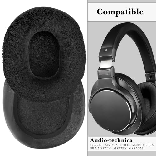 Linkidea Replacement Ear Pads for Audio-Technica M50X/ M50XBT2 /M40X/ M70X/ MSR7/ MSR7NC/ MSR7BK/ MSR7GM Ear Headphones, Headset Earpads (Extra Thick/Black) - Image 3