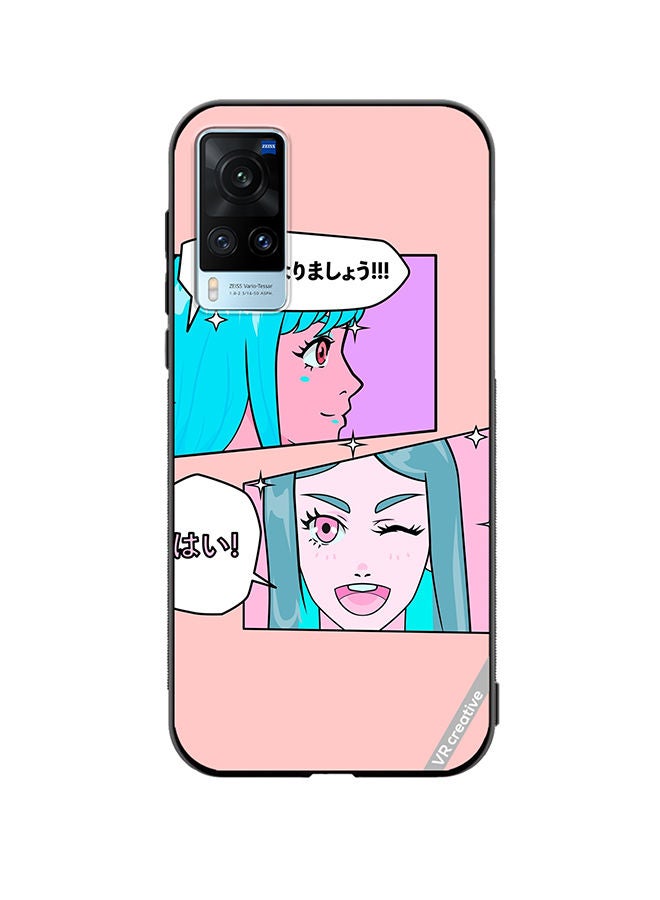 VR CREATIVE Protective Case Cover For Vivo X60 Cute Pastel Collage With Manga Comics Frames With Anime Characters Design Multicolour - Image 1