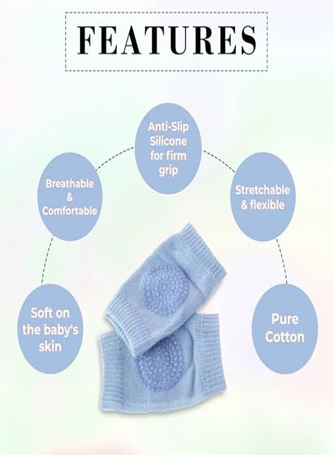 GLUN® Baby Safety Helmet 1 Piece with Baby Knee Pads 2 Set Combo, Blue Colour Lightweight & Breathable Safety Accessories for Growing Babies 6-12 Months - Image 5