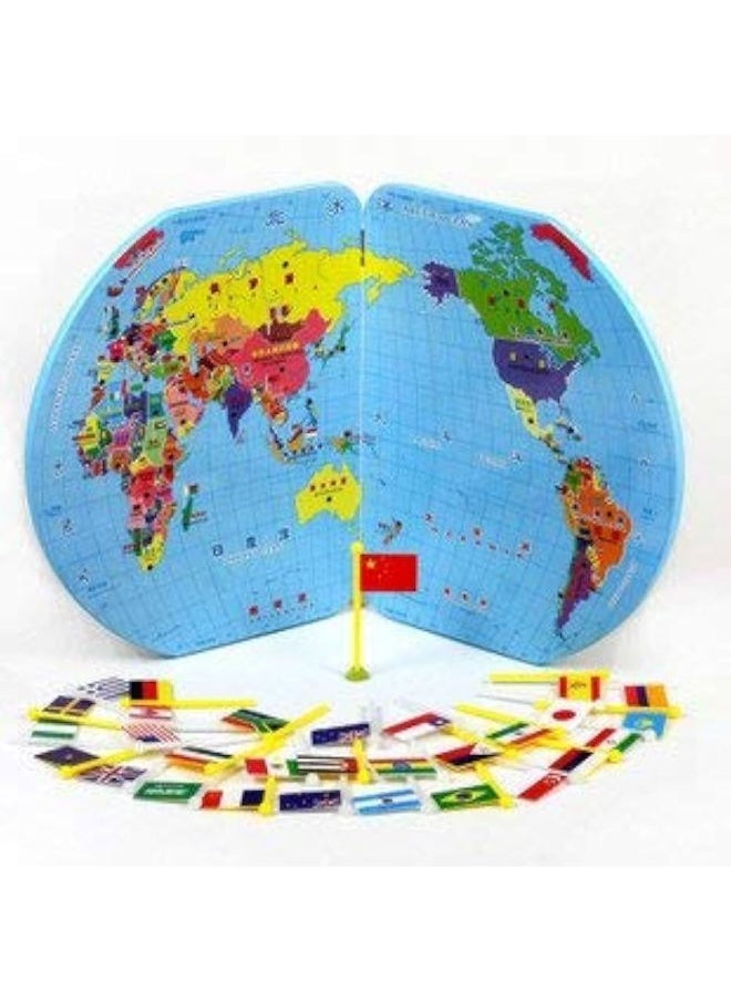 Generic Wooden of the World + National Flags 
