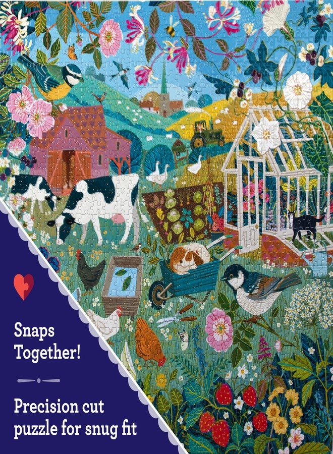 eeBoo English Cottage Hedgerows 1000 Piece Square Jigsaw Puzzle, 23" x 23" - Image 4