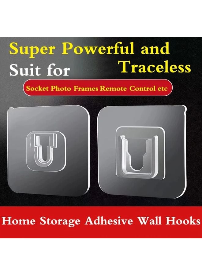 20 Pcs Transparent Adhesive Hooks Heavy Duty Waterproof Damage Free Hanging For Bathroom Kitchen Tiles Glass Mirrors - Image 4