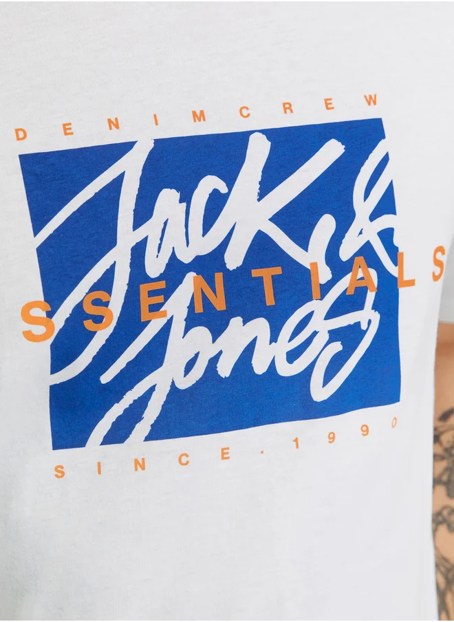 جاك اند جونز Graphic Print Crew Neck T-Shirt