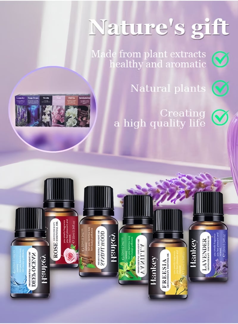HANKEY Essential Oils 6 Blends Set, Perfect for Humidifiers and Diffusers, Aromatherapy Diffuser Oils Scents, Essential Oil Kit for Home Use, Essential Oil Pack with Various Scents  - Image 1
