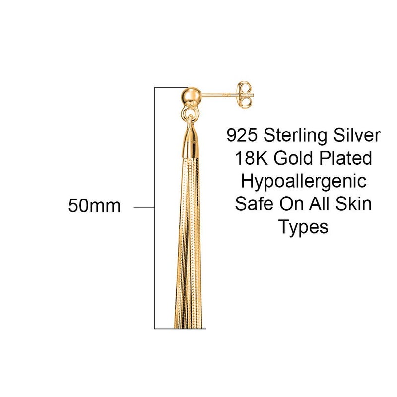 Savlano 925 Sterling Silver White Yellow & Rose Color Dangle Drop Tassel Threader Stud Women Earrings (Yellow) - Image 3