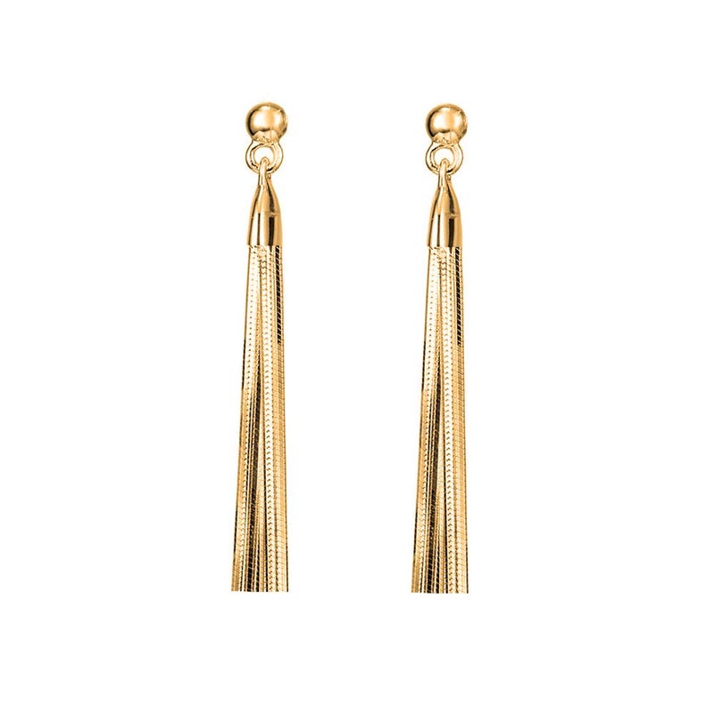 Savlano 925 Sterling Silver White Yellow & Rose Color Dangle Drop Tassel Threader Stud Women Earrings (Yellow) - Image 2