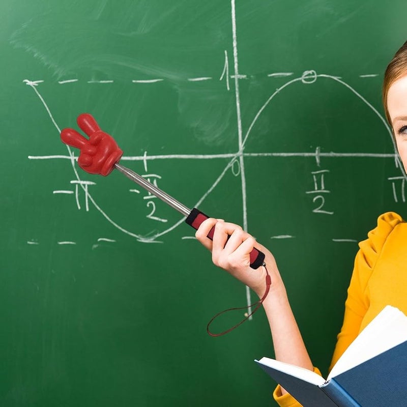 Red Victory Gesture Retractable Teacher Pointer For Classroom Conference Presentation - Image 4