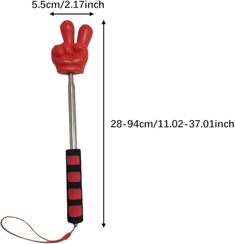 Red Victory Gesture Retractable Teacher Pointer For Classroom Conference Presentation - Image 3