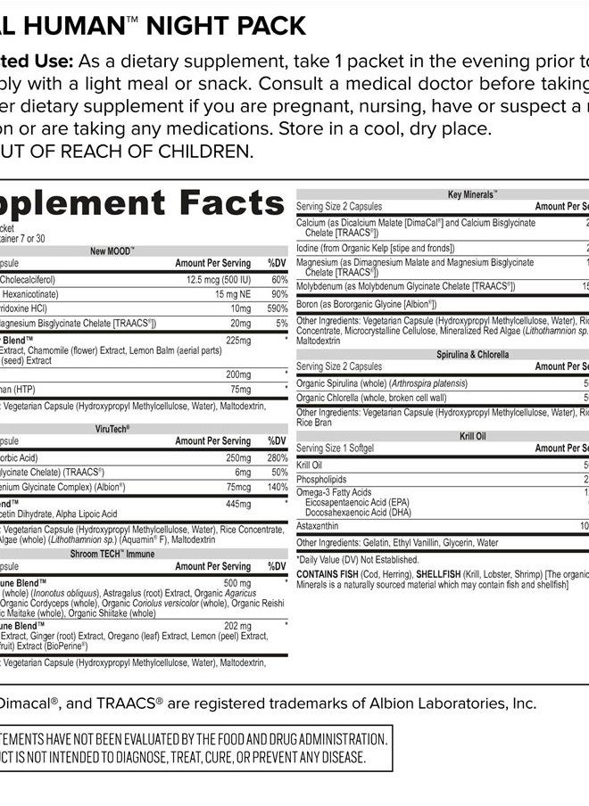 Onnit - Total Human Day and Night Vitamin Packs for Men and Women,Capsule, 30-Day Supply - Adult Multivitamin - Image 1
