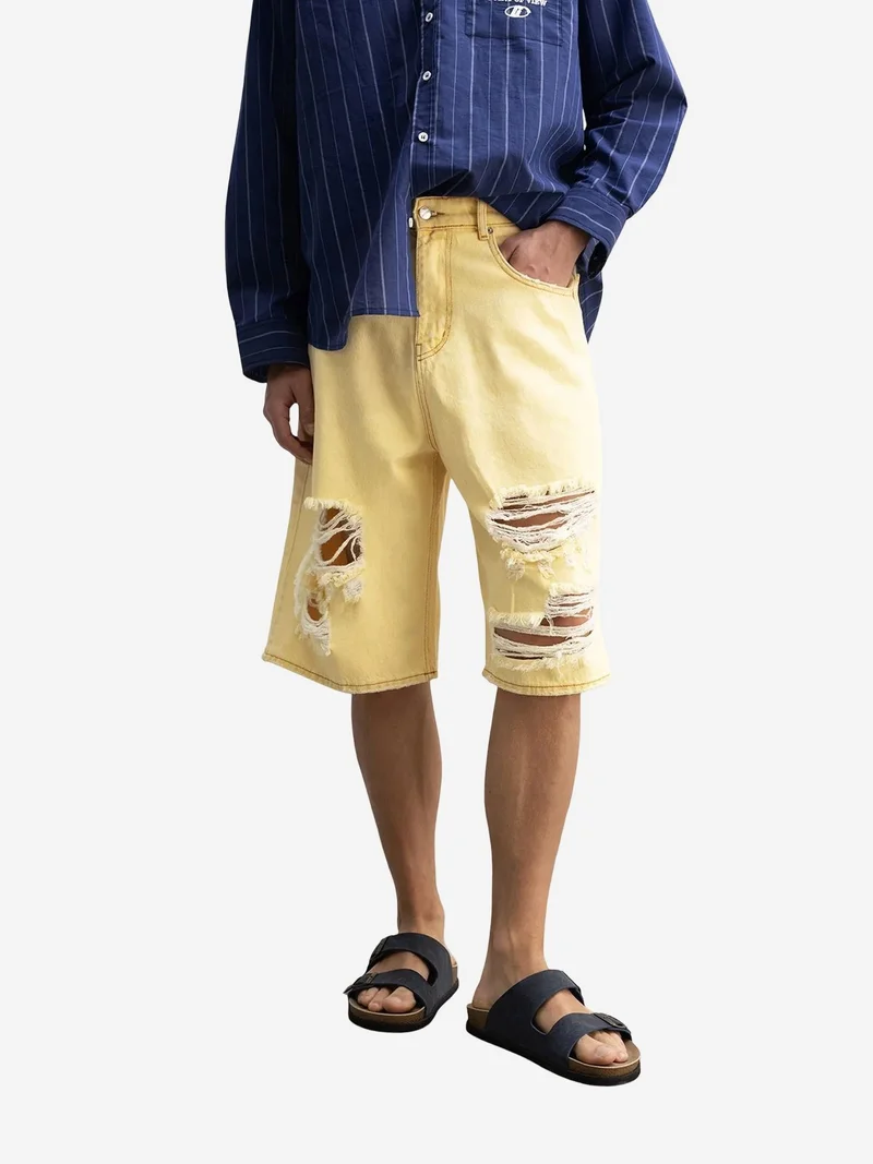 Giesto GIESTO Destroyed Denim Shorts