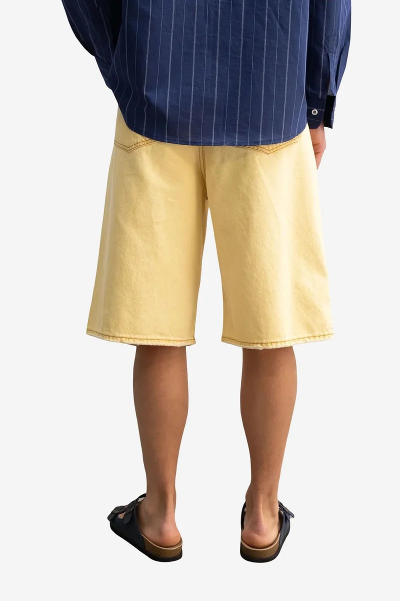 Giesto Amber Yellow GIESTO Destroyed Denim Shorts for Men | Best Price UAE