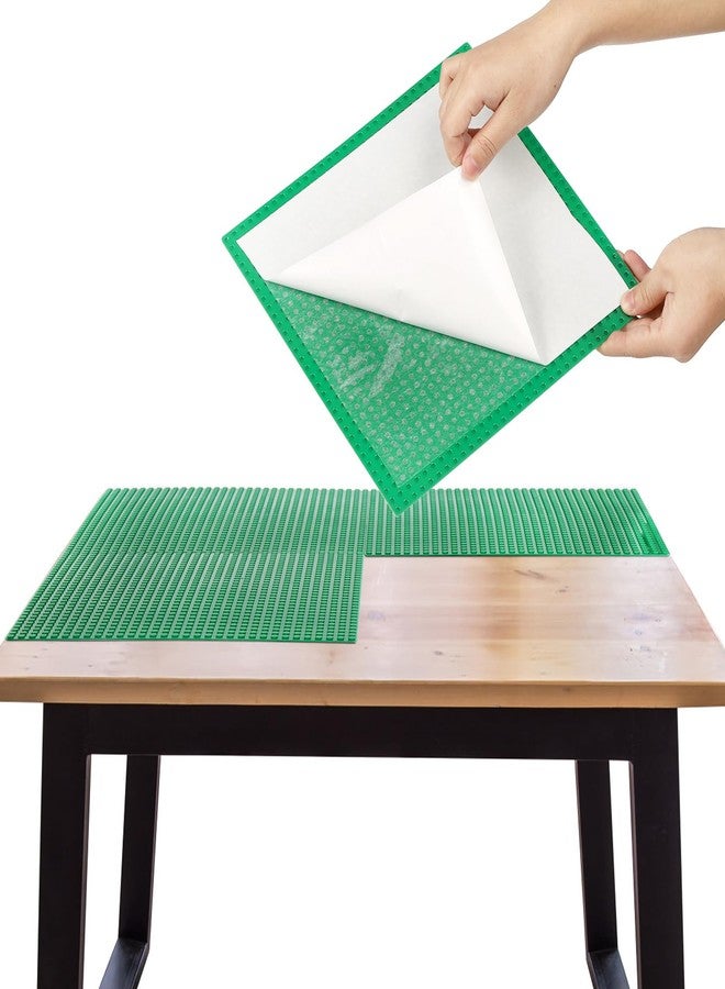 ZEAYEA 12 Pack Peel and Stick Baseplates, 10" x 10" Self Adhesive Building Base, Compatible with Most Standard Bricks, Building Brick Plates for Activity Tables, Green - Image 5
