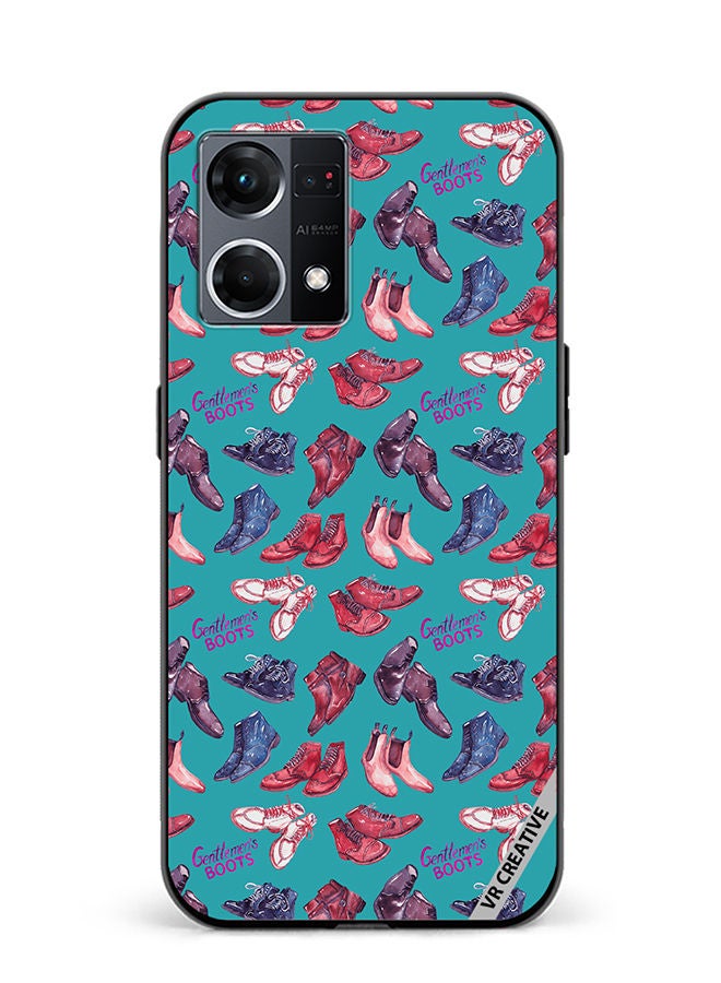 VR CREATIVE Protective Case Cover For Oppo Reno8 4G Modern Gentlemen's Boots Collection Design Multicolour - Image 1
