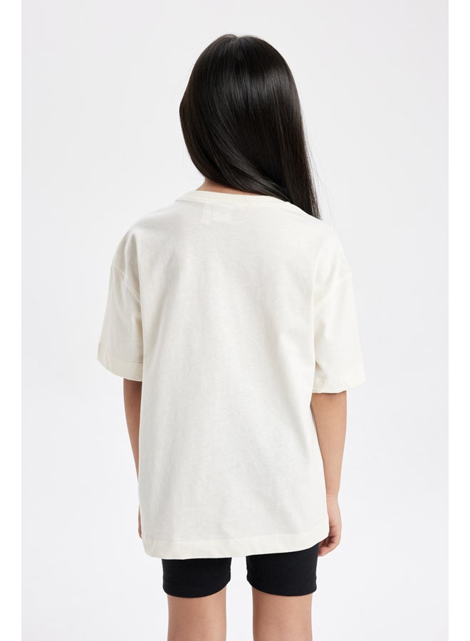 DeFacto Girl Oversize Fit Knitted Short Sleeve Body  - Image 2
