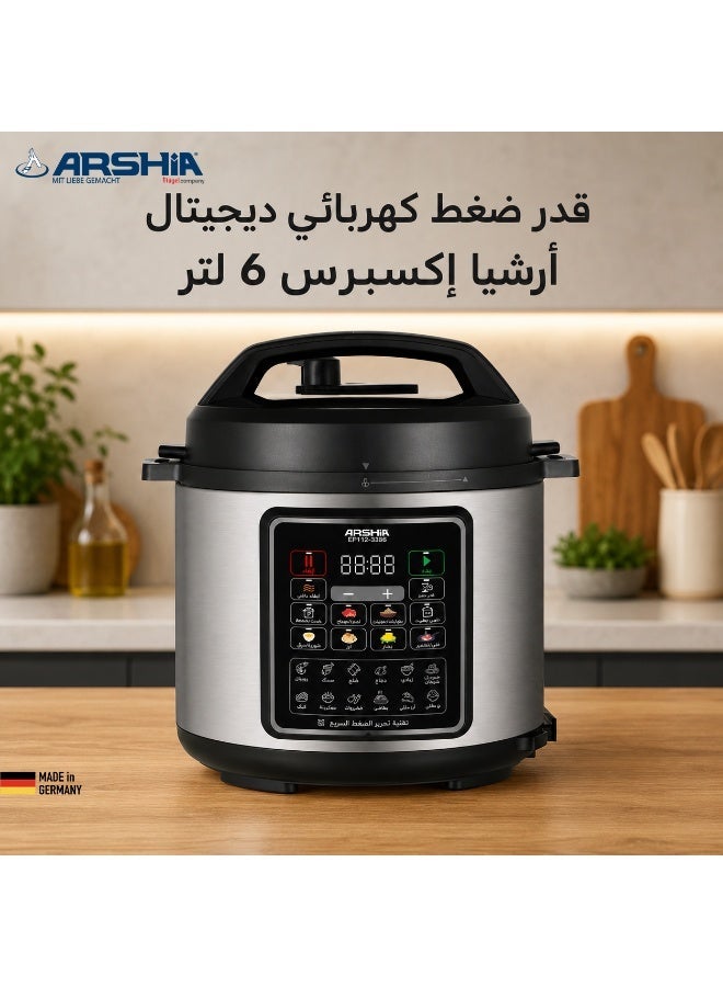 Arshia Digital Pressure Cooker 6L – Multi-Functional with LED Display - Image 2
