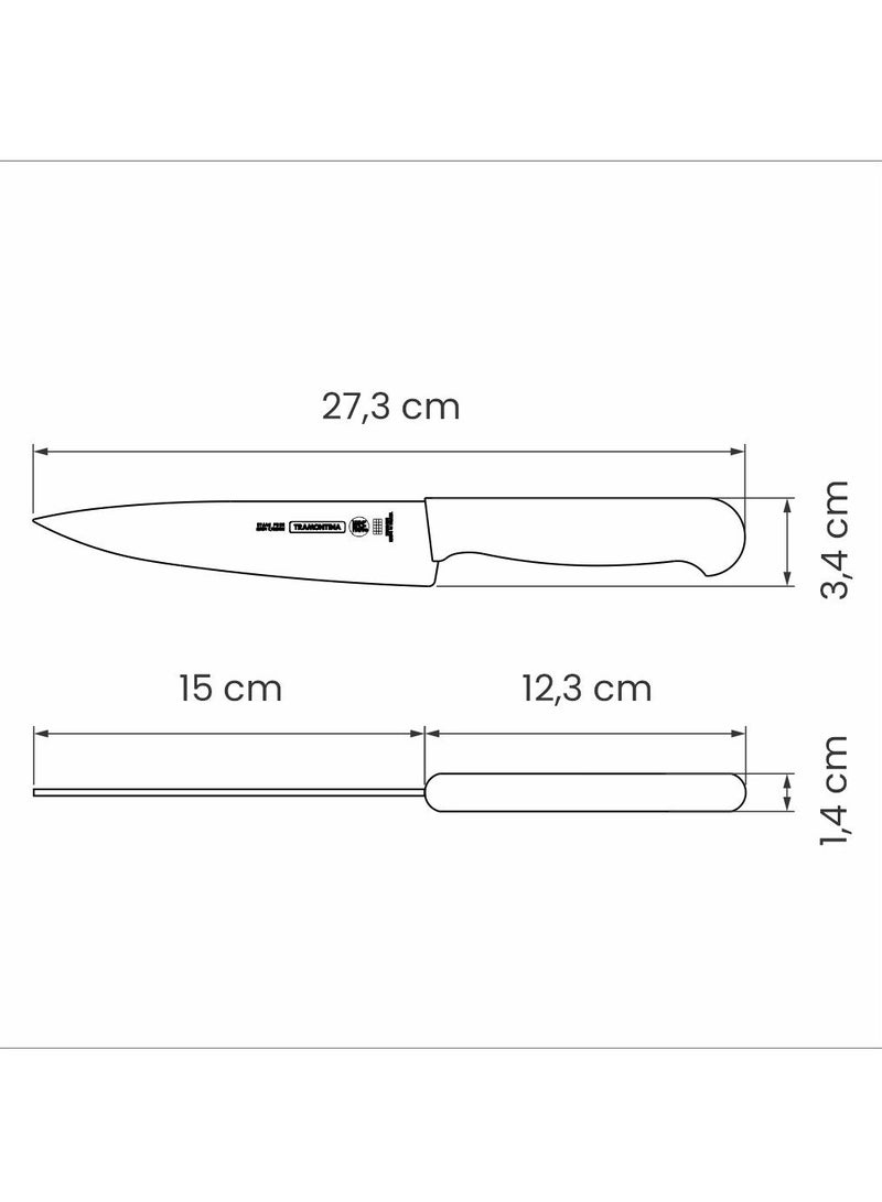 TRAMONTINA Since 1911,Made in Brazil- Professional 6 Inches Meat Knife with Stainless Steel Blade and Blue Polypropylene Handle with Antimicrobial Protection  - Image 2