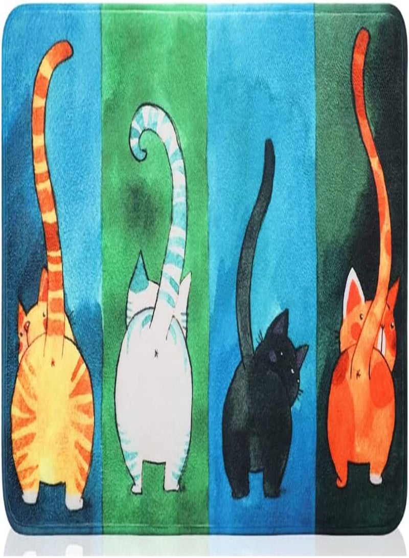 GGOOT Door Mat Cat Non-slip Funny Washable Dirt Catching Mat Outside for Outside/inside Absorbent Personalized Door Mat Durable Short Plush with Wool Felt (80 X 50 Cm), Animal Carpet Floor Mat Non-slip Mat - Image 1
