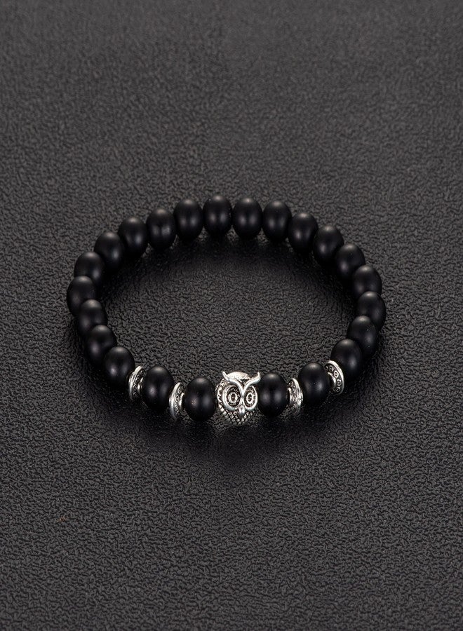 Softones Owl Gifts Owl Bracelets Healing Crystals Bracelet for Women Men Spiritual Energy Beaded Bracelet Set Gifts - Image 5