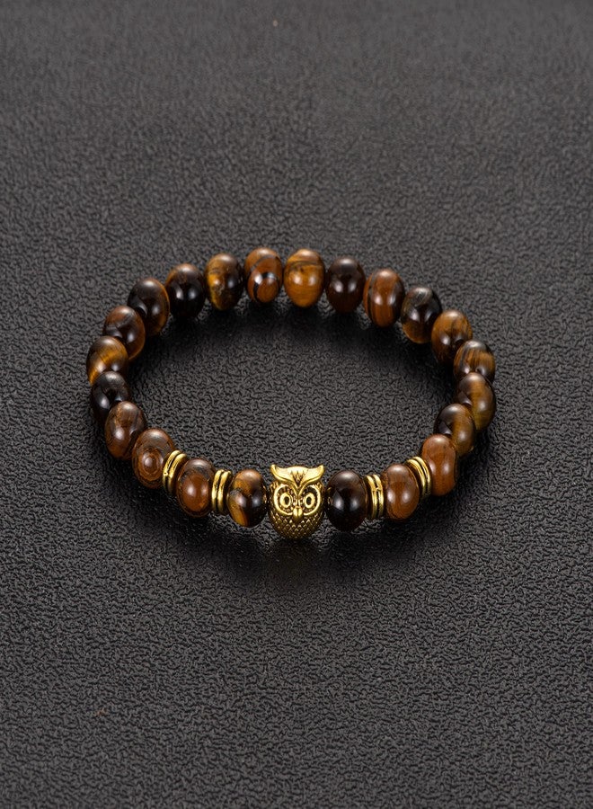 Softones Owl Gifts Owl Bracelets Healing Crystals Bracelet for Women Men Spiritual Energy Beaded Bracelet Set Gifts - Image 4